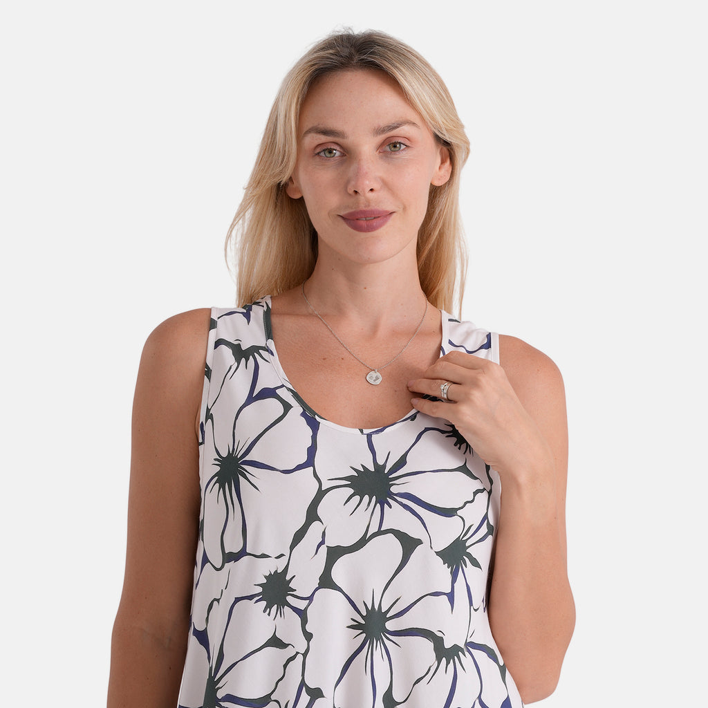 La Marey Summer Escape Printed Umbrella Dress with Scarf (One Size, 8-18) - White_8555117_4
