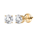 THE PERFECT DIAMOND - 18K Yellow Gold IGI Certified Lab Grown Diamond (D/IF) Solitaire Earring with Screw Back 2.07 Ct._8555137