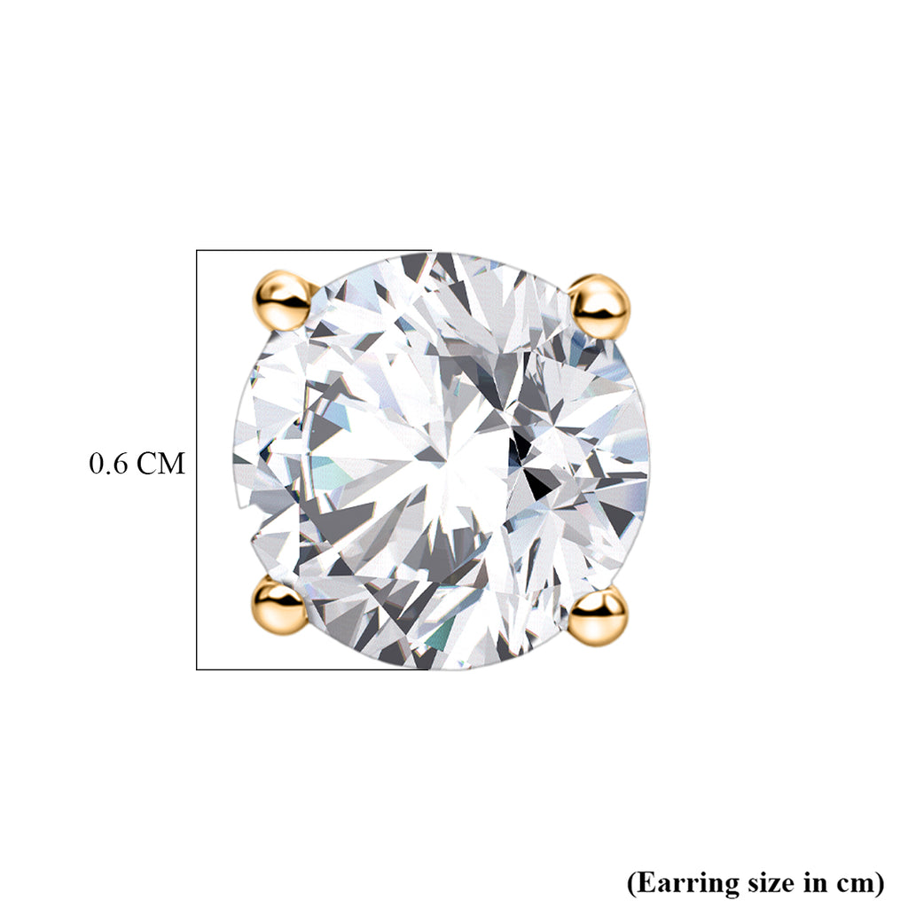 THE PERFECT DIAMOND - 18K Yellow Gold IGI Certified Lab Grown Diamond (D/IF) Solitaire Earring with Screw Back 2.07 Ct._8555137_4
