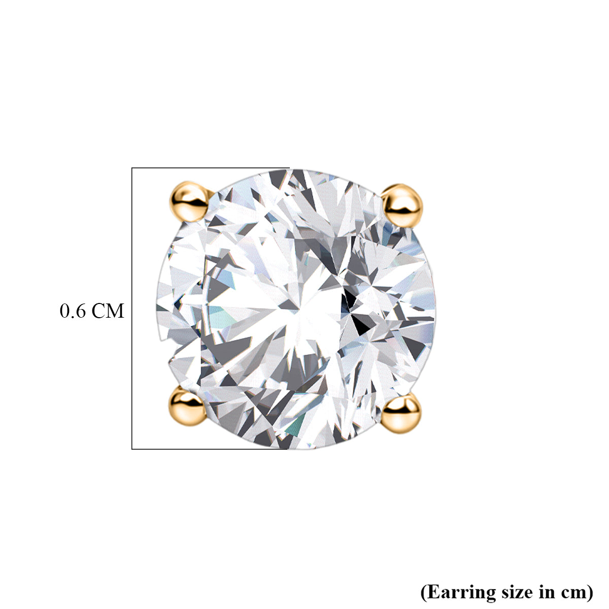 LUXURIANT 2 Ct. Lab Grown Diamond (D, IF) Solitaire Stud Earring with Screw Back in 18K Yellow Gold, IGI Certified 8555137 5