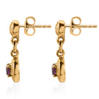 D'Joy - Natural Radiant Ember Garnet Dangling Earring with Push Post in Yellow Gold Plated Sterling Silver_8555209_4