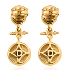 D'Joy - Natural Radiant Ember Garnet Dangling Earring with Push Post in Yellow Gold Plated Sterling Silver_8555209_5