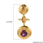 D'Joy - Natural Radiant Ember Garnet Dangling Earring with Push Post in Yellow Gold Plated Sterling Silver_8555209_6