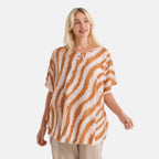 La Marey Patterned Top (Size - One Size) - Brown_8555291