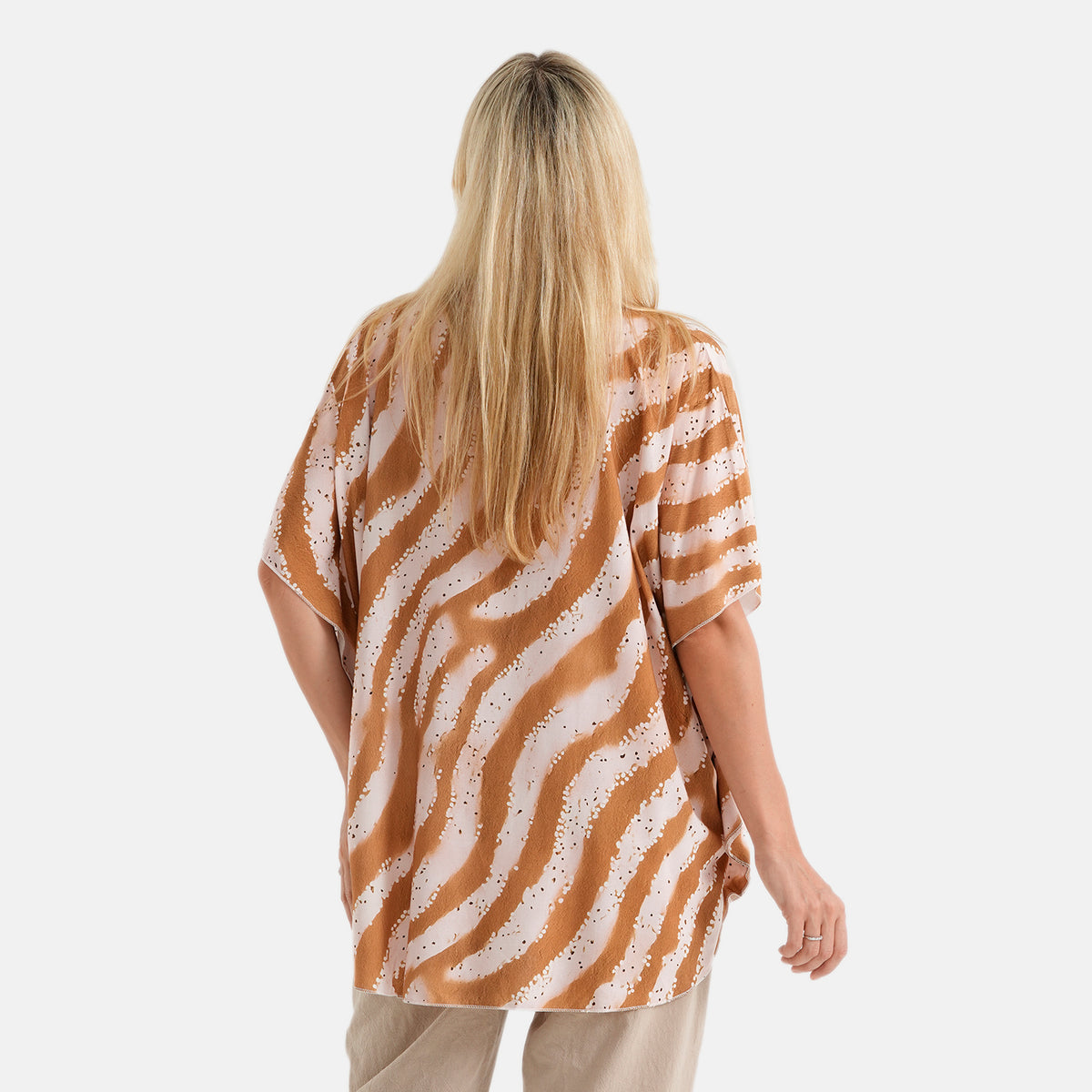 La Marey Round Neck Top (One Size) - Brown &amp; Light Pink V32652778 3