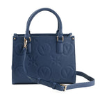 Mario Valentino Embossed Logo Handbag - Navy Blue_8555338_1