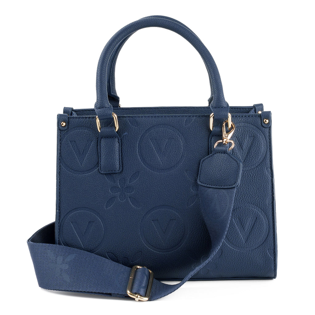 Mario Valentino Embossed Logo Handbag - Navy Blue_8555338_3