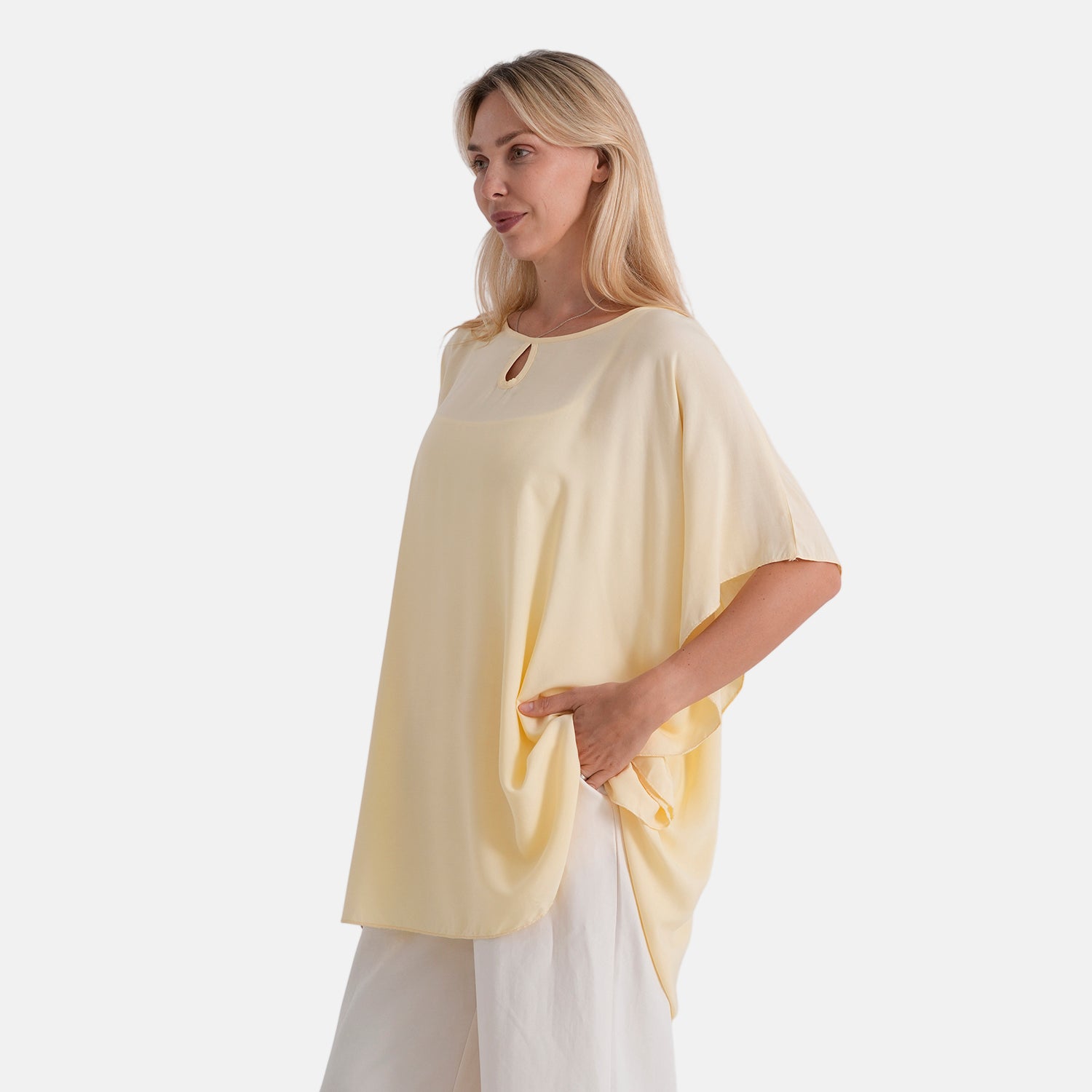 La Marey Round Neck Keyhole Top (One Size - 10 to 20) - Yellow 8555339 3