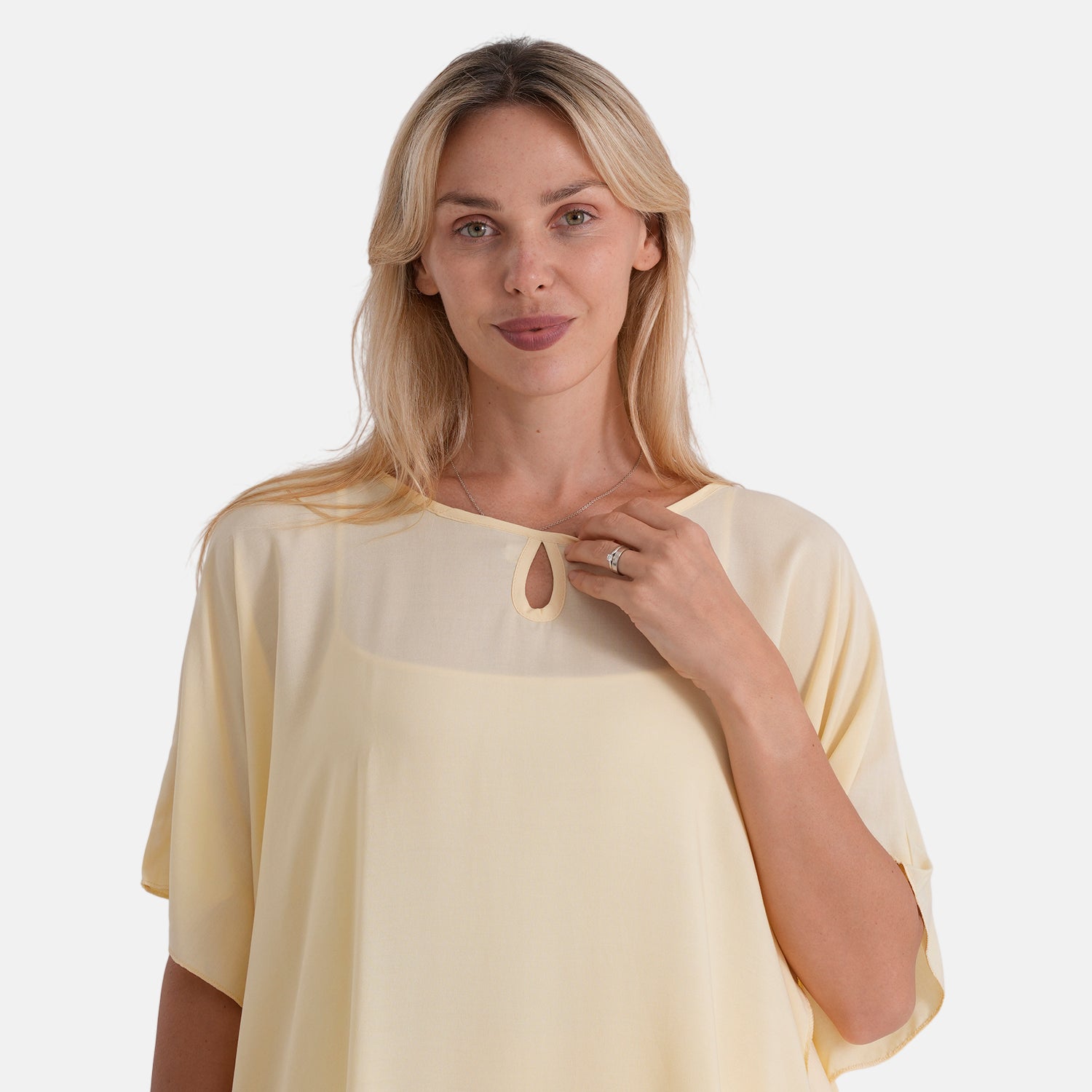 La Marey Round Neck Keyhole Top (One Size - 10 to 20) - Yellow 8555339 4