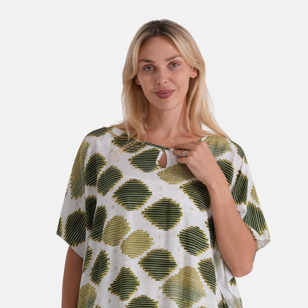La Marey Patterned Top (Size - One Size) - Green_8555340_4