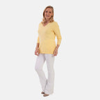 Pure And Natural Super Soft V-Neck Jumper (Size 12) - Lemon_8555442_3