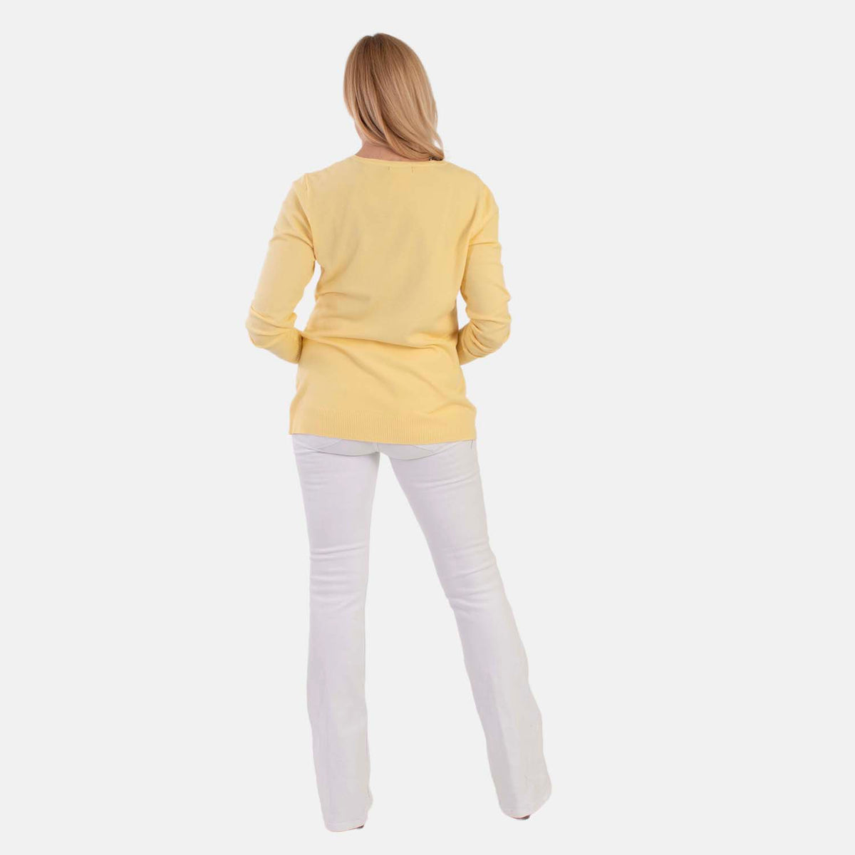 Pure And Natural Super Soft V-Neck Jumper (Size 12) - Lemon V32594496 4