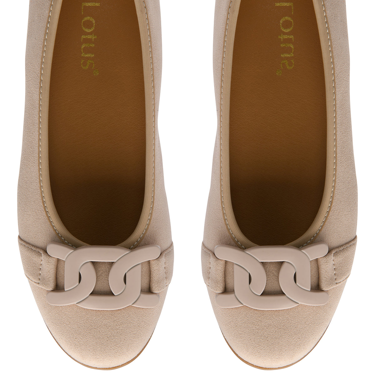 Lotus Ladies Eleni Casual Slip-On Pump With Chain Detail (Size 4) - Natural V32643233 3