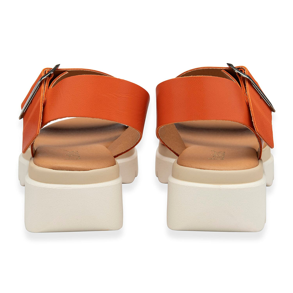 Lotus Luana Open Toe Sandal With Adjustable Buckle Strap &amp; Chunky Platform Cleated Sole (Size 7) - Orange V32613785 2