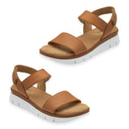 Lotus Facchini Platform Sandal With Adjustable Hook And Loop Ankle Strap (Size 4) - Tan_8555693