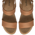 Lotus Facchini Platform Sandal With Adjustable Hook And Loop Ankle Strap (Size 4) - Tan_8555693_3
