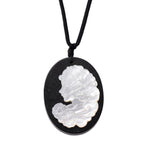 Natural Shungite & White Mother Of Pearl Cotton Thread Adjustable Necklace (Size - 28) 60.00 Ct._8556025