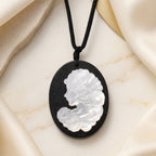 Natural Shungite & White Mother Of Pearl Cotton Thread Adjustable Necklace (Size - 28) 60.00 Ct._8556025_2