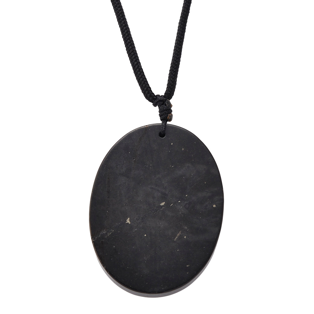 Natural Shungite & White Mother Of Pearl Cotton Thread Adjustable Necklace (Size - 28) 60.00 Ct._8556025_4