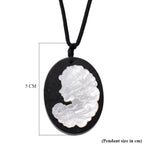 Natural Shungite & White Mother Of Pearl Cotton Thread Adjustable Necklace (Size - 28) 60.00 Ct._8556025_6