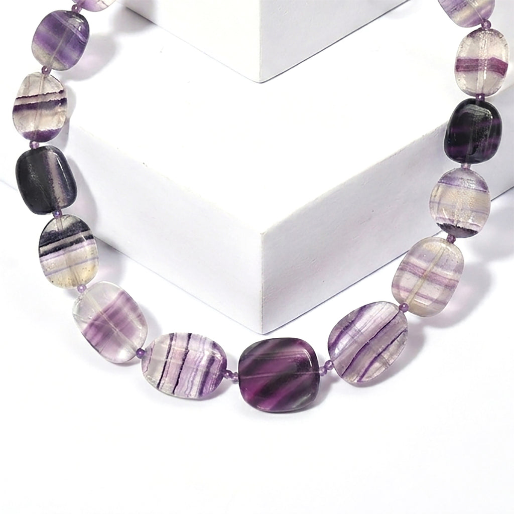EverTrue - Multi Fluorite & African Amethyst Beads Necklace (Size - 18+1 Ext) in Yellow Gold Tone 330.00 Ct._8556031
