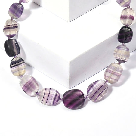Multi Fluorite &amp; African Amethyst Beads Necklace (Size - 18-1 Ext) in Yellow Gold Tone 330.00 Ct. 8556031 1