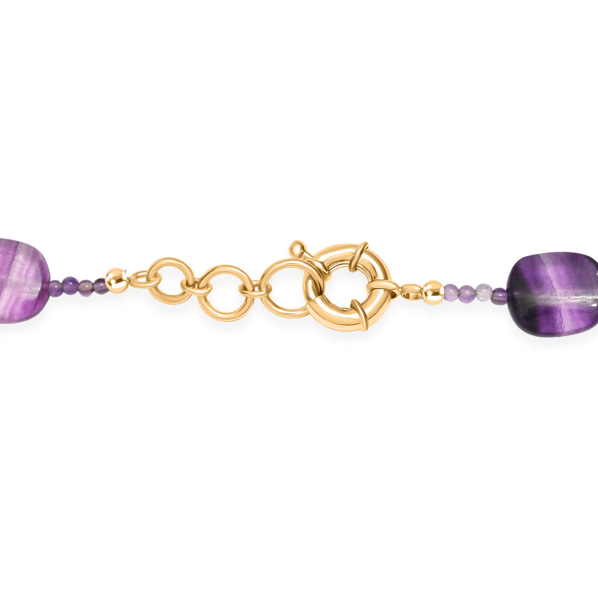 Multi Fluorite &amp; African Amethyst Beads Necklace (Size - 18-1 Ext) in Yellow Gold Tone 330.00 Ct. 8556031 5