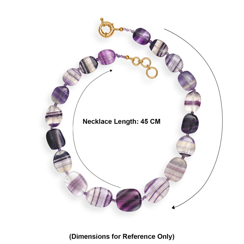 EverTrue - Multi Fluorite & African Amethyst Beads Necklace (Size - 18+1 Ext) in Yellow Gold Tone 330.00 Ct._8556031_5