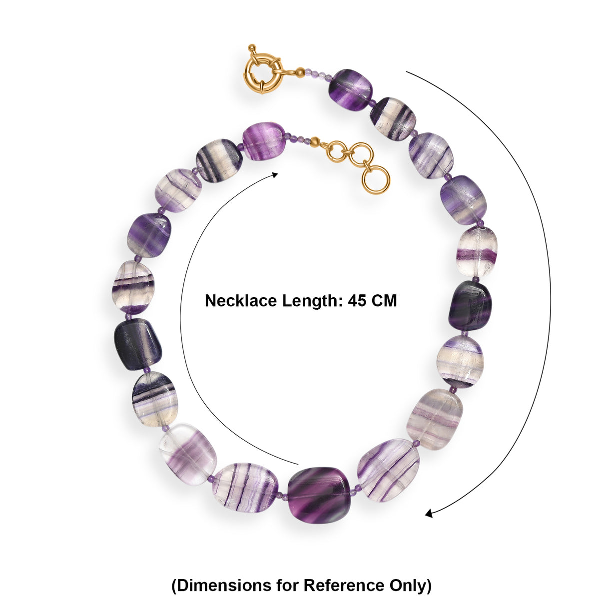 Multi Fluorite &amp; African Amethyst Beads Necklace (Size - 18-1 Ext) in Yellow Gold Tone 330.00 Ct. 8556031 6