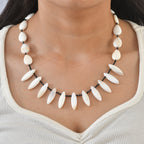 EverTrue - Black Spinel & White Opal Necklace (Size - 18+1 Ext) in Silver Tone 170.00 Ct._8556032_1