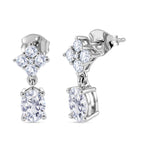 D'Joy - Moissanite Dangling Earring with Push Back in Platinum Overlay Sterling Silver 2.14 Ct._8556051