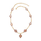Hessonite Garnet & Peach Moonstone Necklace (Size - 20+2 Ext) in Yellow  520.00 Ct._8556165_3