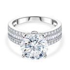 D'Joy - Moissanite Ring in Rhodium Overlay Sterling Silver 6.22 Ct._8556349