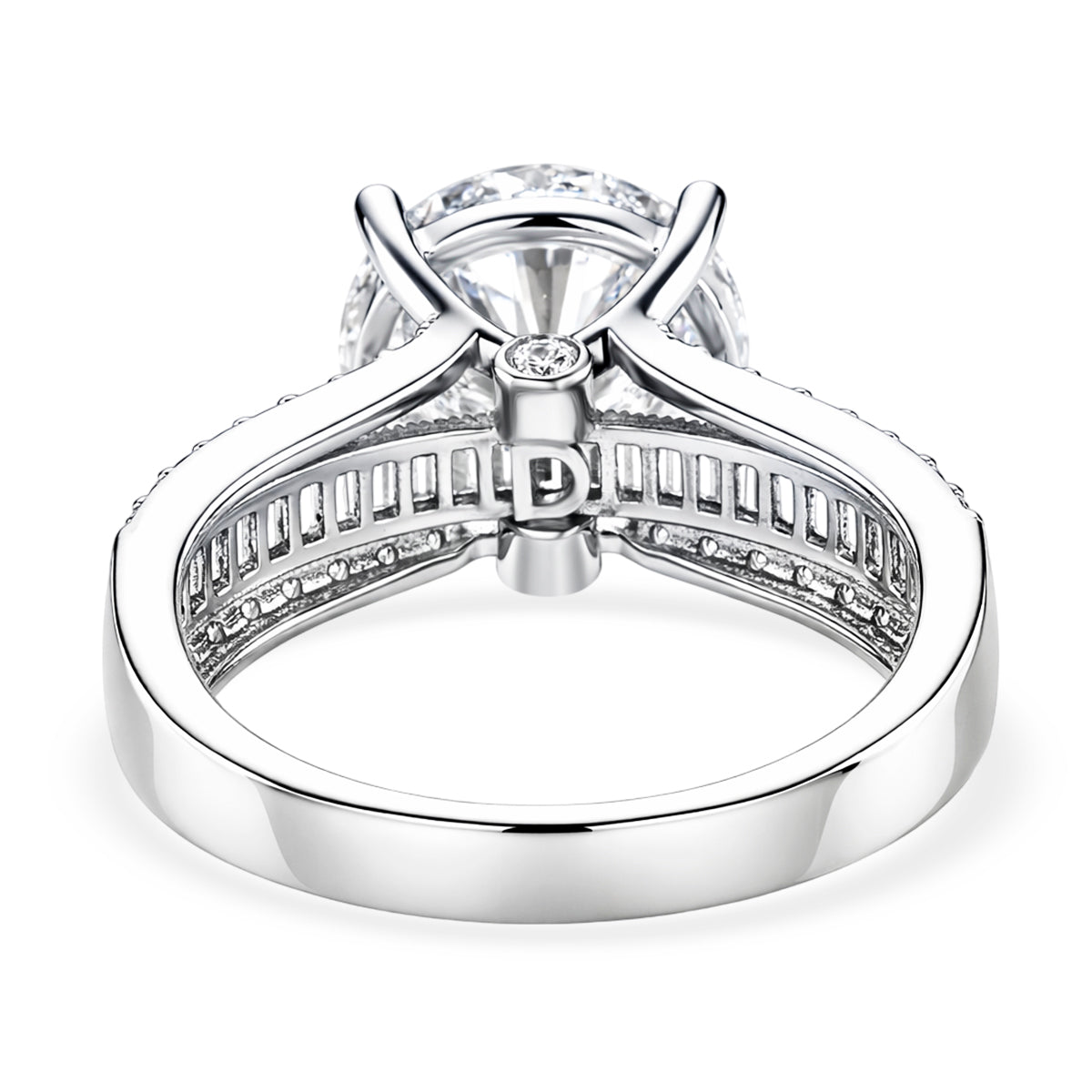 D'Joy - Moissanite Ring in Rhodium Overlay Sterling Silver 6.22 Ct. V32523865 5