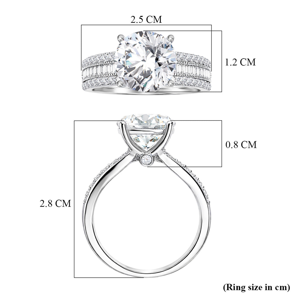 D'Joy - Moissanite Ring in Rhodium Overlay Sterling Silver 6.22 Ct._8556349_5