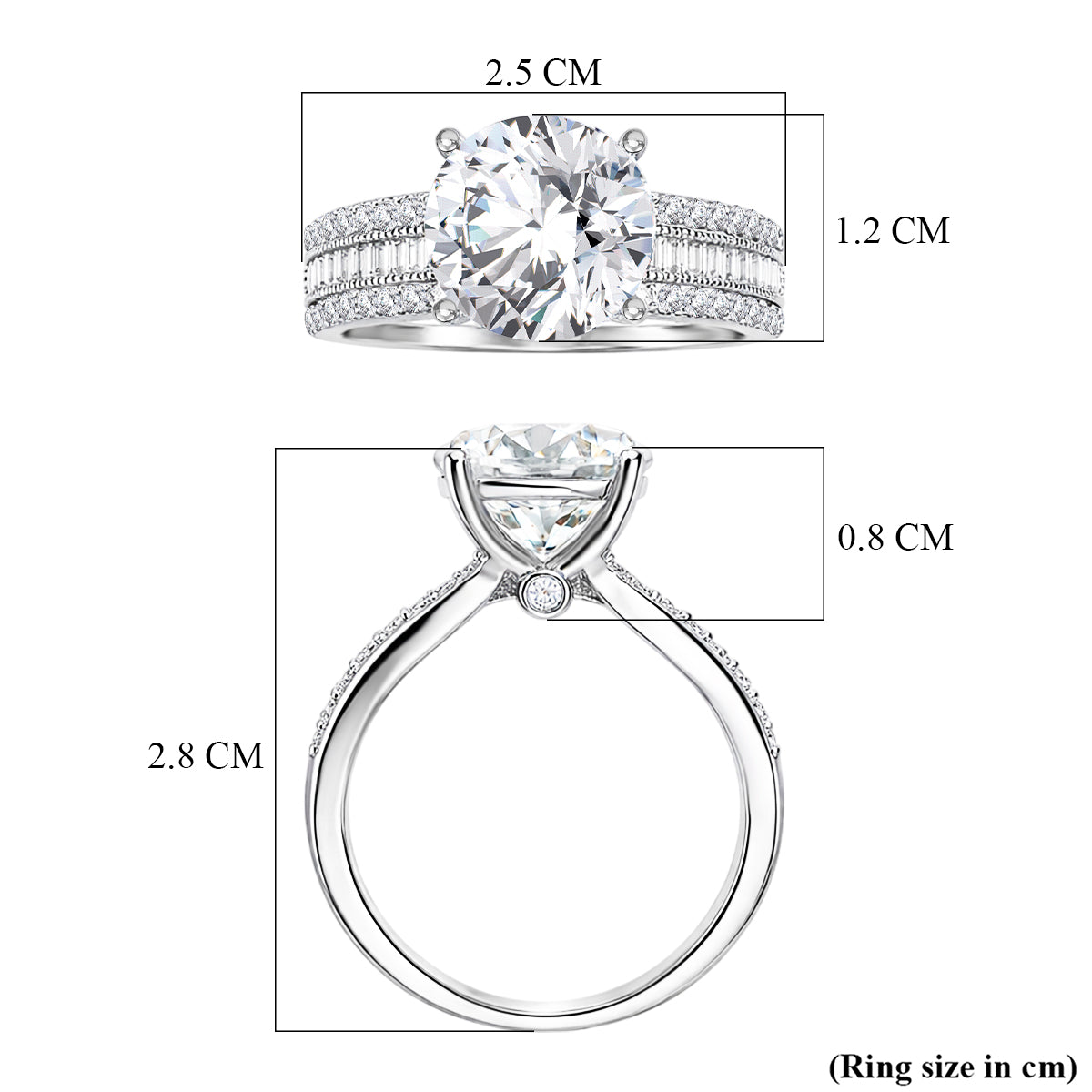 D'Joy - Moissanite Ring in Rhodium Overlay Sterling Silver 6.22 Ct. V32523865 6