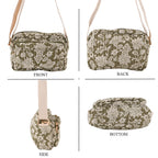 Flower Print Multi-pocket Crossbody Sling Bag - Olive_8556412_4