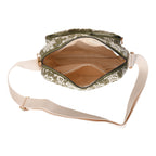 Flower Print Multi-pocket Crossbody Sling Bag - Olive_8556412_5