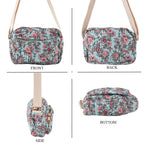 Flower Print Multi-pocket Crossbody Sling Bag - Aqua_8556444_4