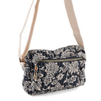 Flower Print Multi-pocket Crossbody Sling Bag - Navy_8556445_6
