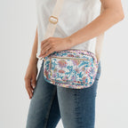 Flower Print Multi-pocket Crossbody Sling Bag - White & Multi_8556446_3