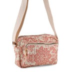 Flower Print Multi-pocket Crossbody Sling Bag - Light Red_8556447_6