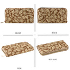 Set of 2 Floral Print Zip Around Wallet Set - Chocolate_8556467_4