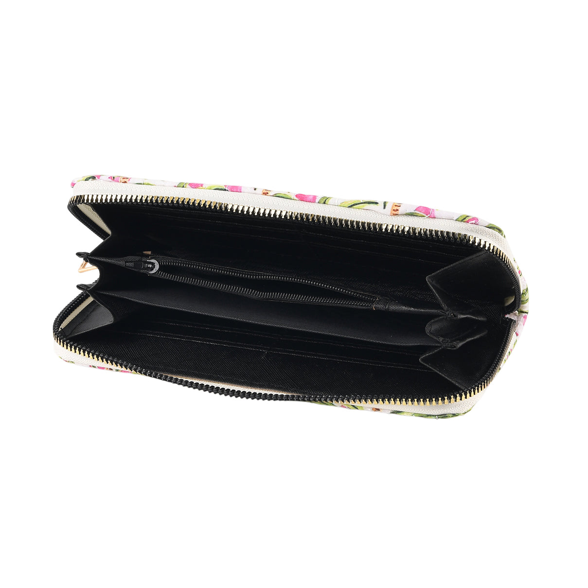 Set of 2 Floral Print Zip Around Wallet Set - Green V32519677 5