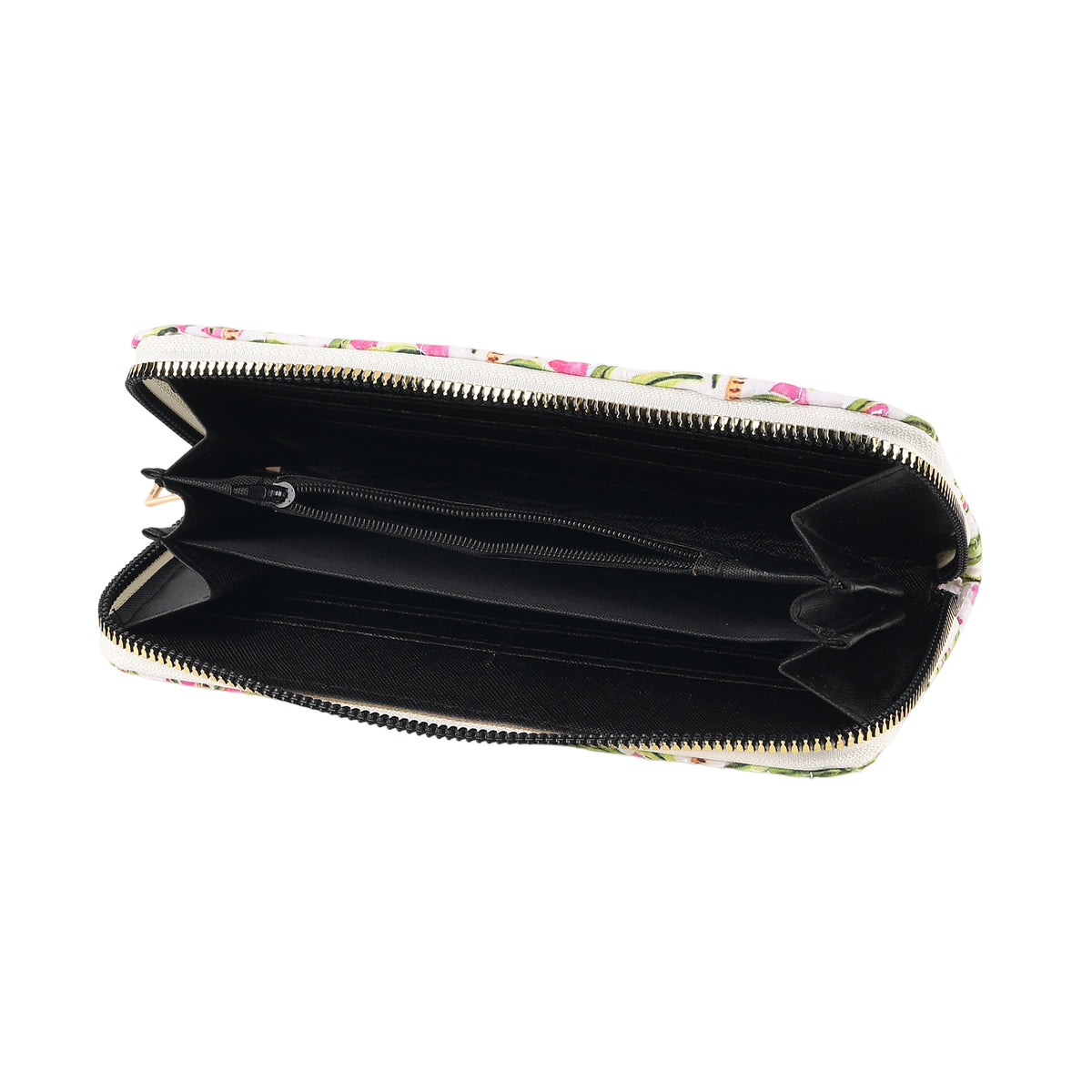 Set of 2 Floral Print Zip Around Wallet Set - Green V32519677 5