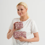 Set of 2 Floral Print Zip Around Wallet Set - Burgundy_8556471_2