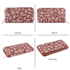 Set of 2 Floral Print Zip Around Wallet Set - Burgundy_8556471_4