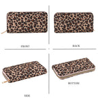 Set of 2 Leopard Print Zip Around Wallet Set - Brown_8556472_4
