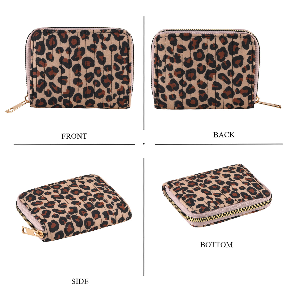 Set of 2 Leopard Print Zip Around Wallet Set - Brown V32515492 6