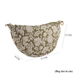Floral Print Crescent Sling Bag - Olive_8556497_7